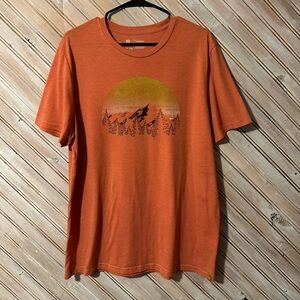 tentree Treeblend Sustainable Sunset Orange Sunset Mountain Tee T Shirt